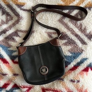 Vintage Dooney & Bourke black leather cross body bag purse